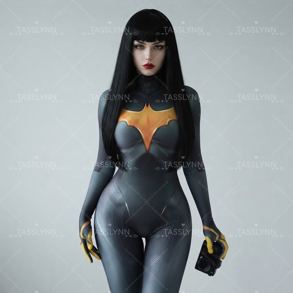 Anime Cosplay Photoshoot - Kostum Cosplay Wanita Kelelawar Zentai, Jumpsuit