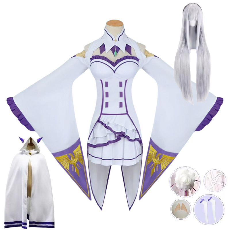 Re Zero Rem Wig - Kostum Cosplay Emilia Re:Zero - Starting