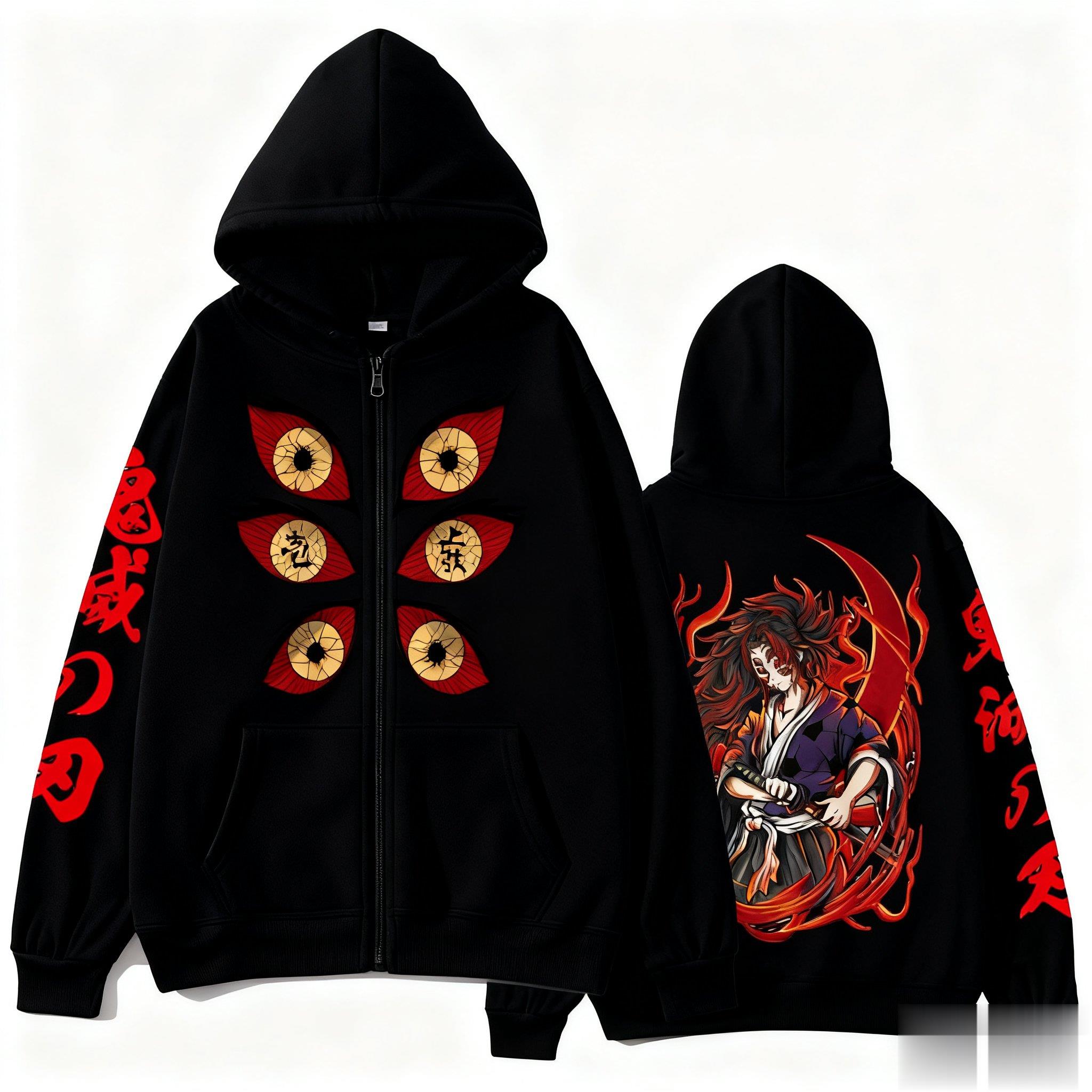 Cosplay Anime Tsunade - Kokushibo Hoodie Ritsleting Katun 100% Musim