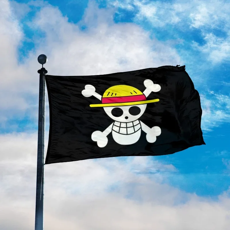 One Piece Straw Hat - Satu potong bendera monyet D. Luffy