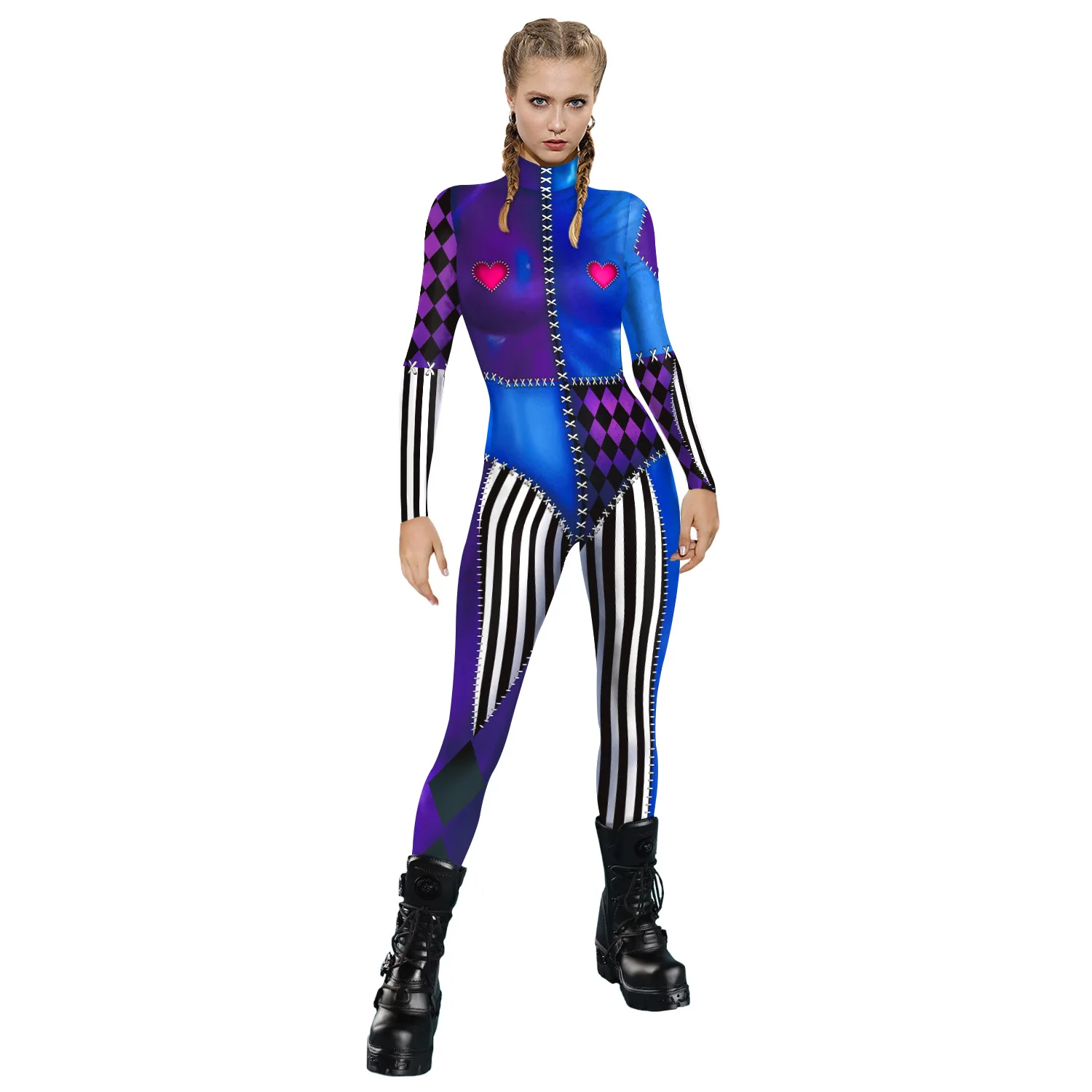 Anime Harley Quinn Cosplay - Kostum Cosplay Anime Harley Bodysuit Film