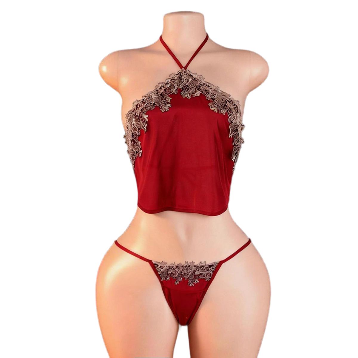 Anime Cosplay Women - Court Red Bellyband dengan Panty Sling