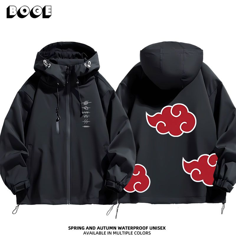 Naruto Headband Metal - Jaket berkerudung pria dan wanita dua