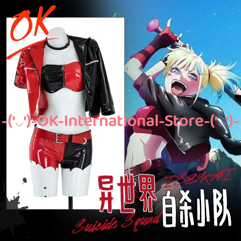 Anime Harley Quinn Cosplay - Kostum Cosplay Harley Quinn Pakaian Karakter