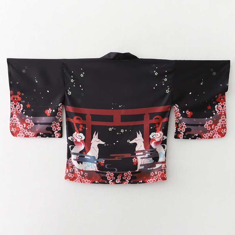 Fashion Fox Print Summer Beach - Anime Cosplay Kimono ulasan dan harga