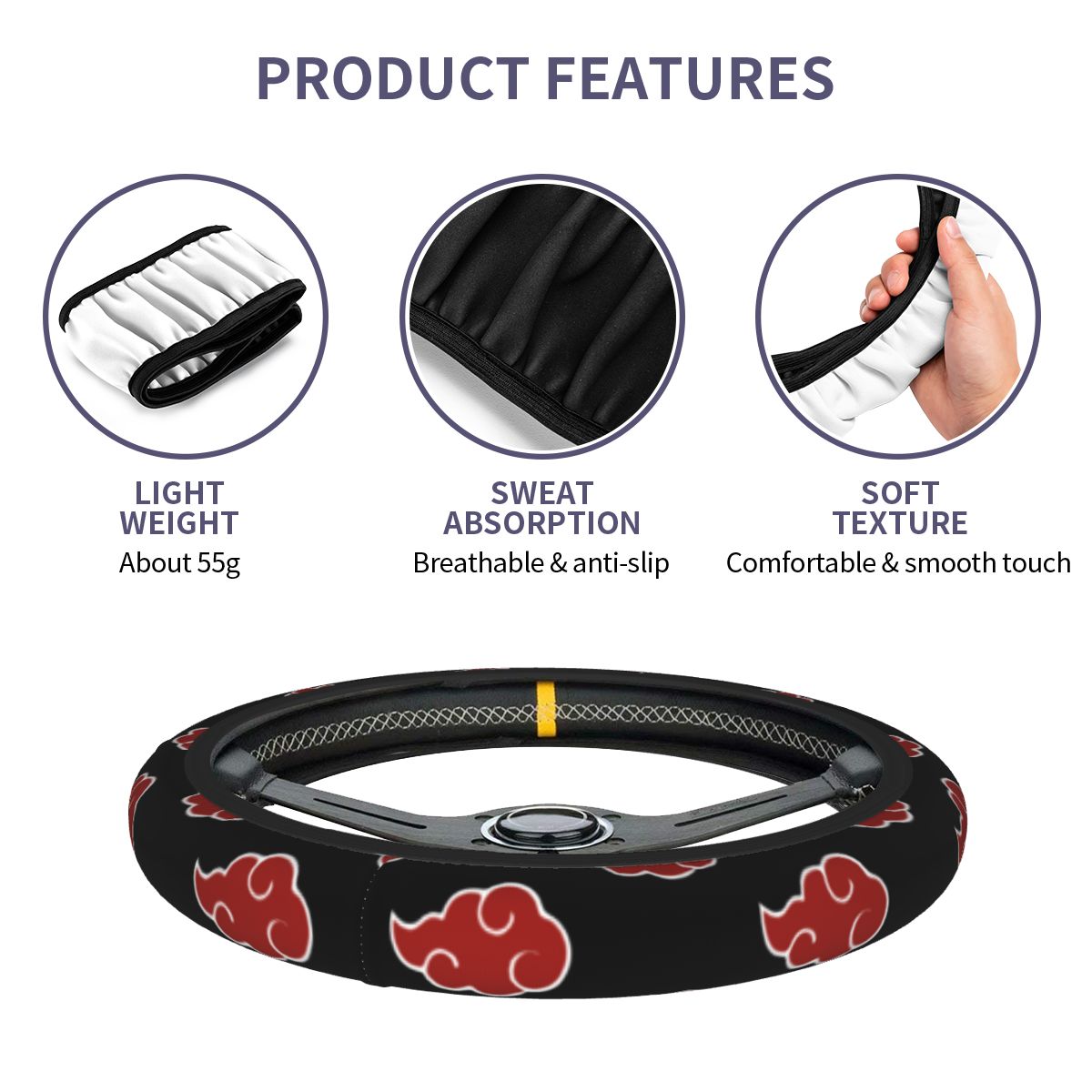 Sarung Setir 38cm Akatsuki Uni - Naruto Headband Metal ulasan dan harga