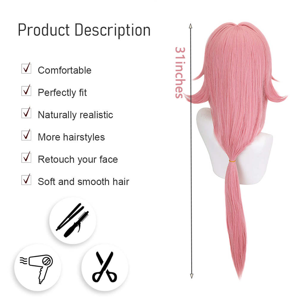 Wig Cosplay Yae Miko Wig Sinte - Anime Cosplay Photoshoot ulasan dan harga