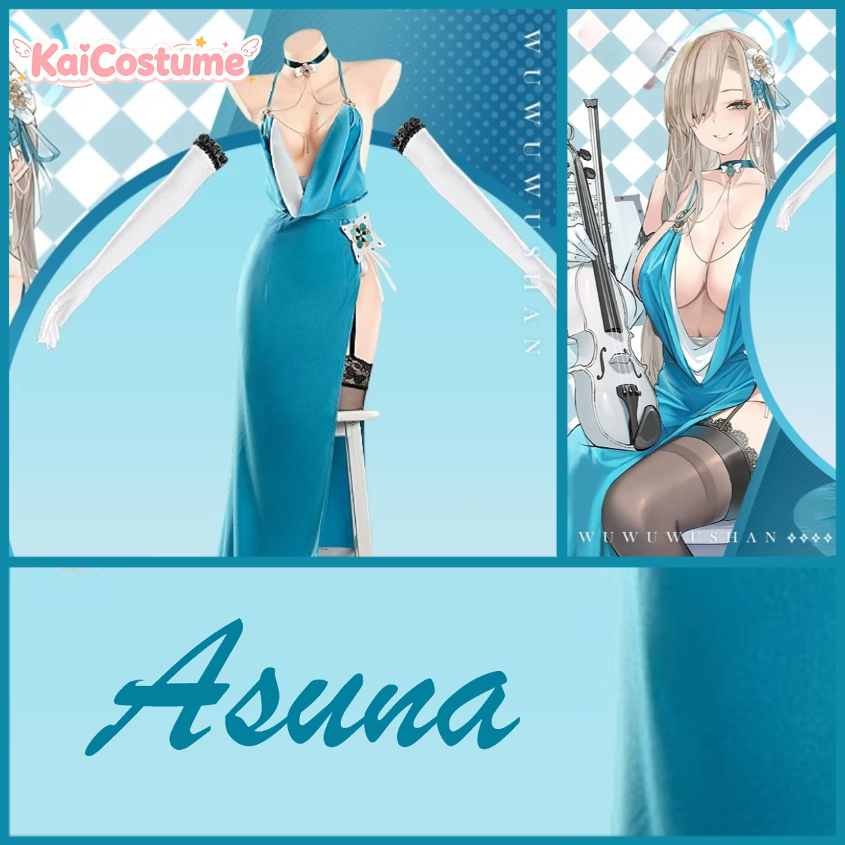 Blue Archive Asuna Gaun Malam  - Anime Cosplay Photoshoot ulasan dan harga