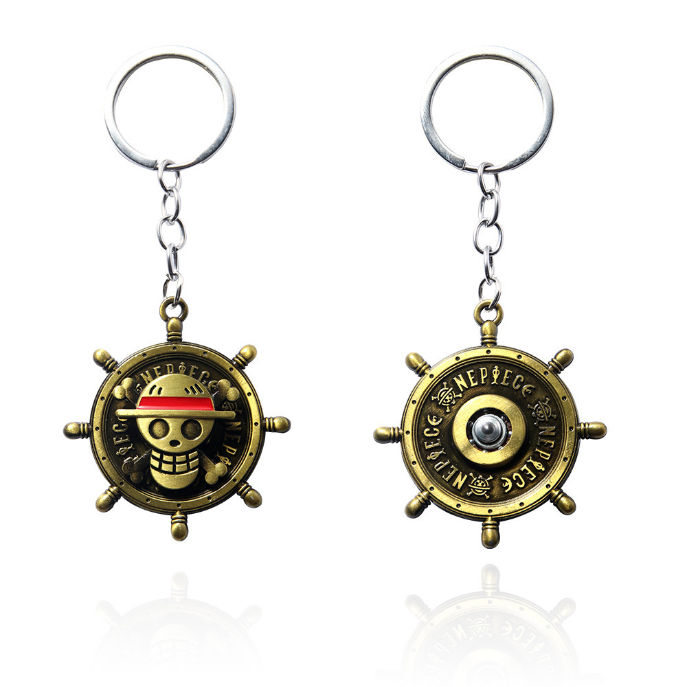 Gantungan kunci putar, liontin - One Piece Straw Hat ulasan dan harga