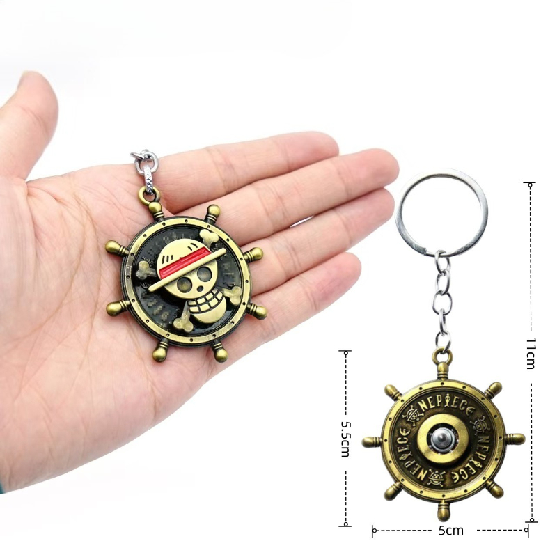 Gantungan kunci putar, liontin - One Piece Straw Hat ulasan dan harga