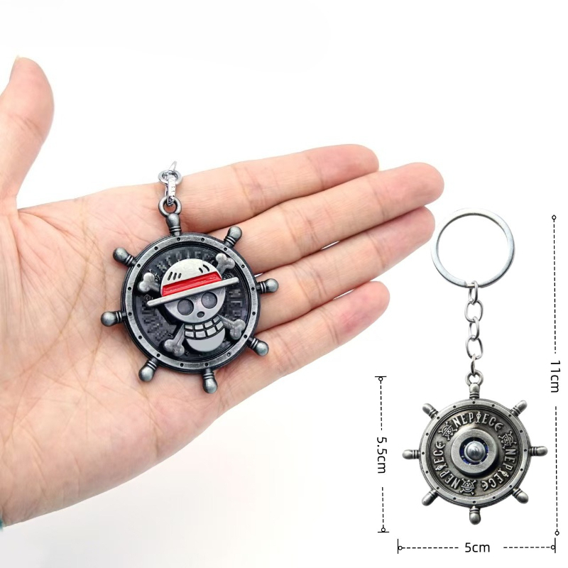 Gantungan kunci putar, liontin - One Piece Straw Hat ulasan dan harga