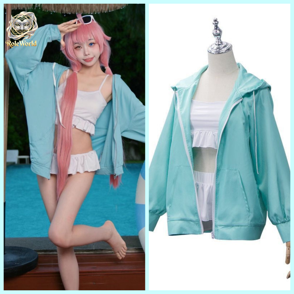 Kostum Cosplay Baju Renang Tak - Anime Cosplay Photoshoot ulasan dan harga