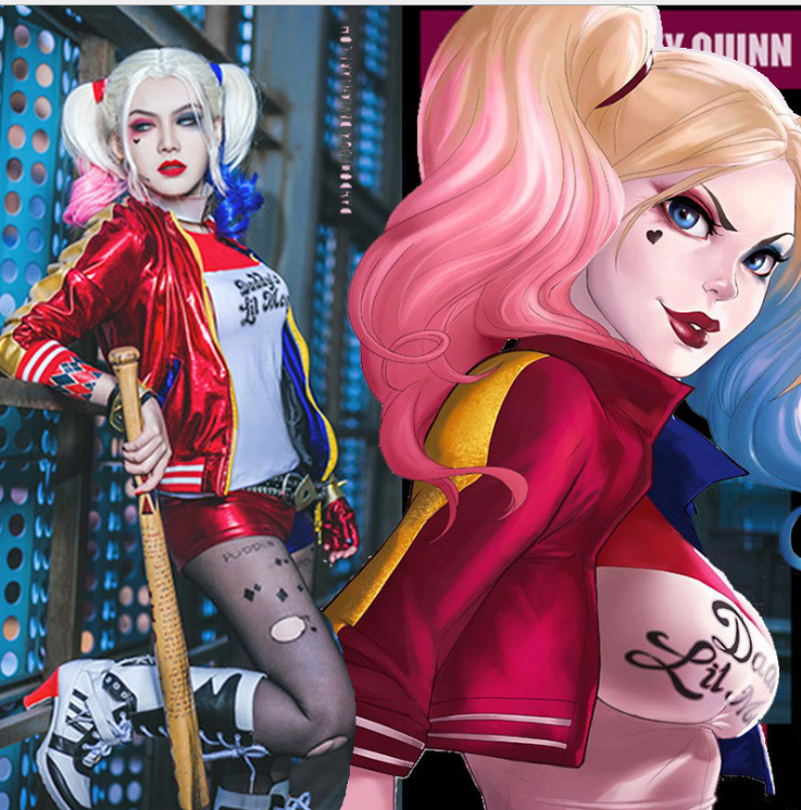 Kostum Halloween Suicide Squad - Anime Harley Quinn Cosplay ulasan dan harga