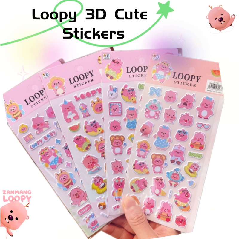 Stiker Busa 3D Lucu Loopy Anim - Anime Cosplay Cute ulasan dan harga